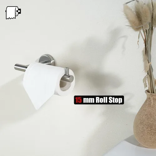 Miniatura 6 de JQK Soporte para Papel Higiénico, 5 Pulgadas Acero Inoxidable 304 Grosor 0.8mm Dispensador de Papel Higiénico para Baño, Sostiene Mega Rollos