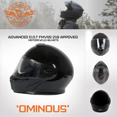 Miniatura 7 de Milwaukee Helmets Avanzados cascos modulares de motocicleta de cara completa para motorista con visera desplegable - XS