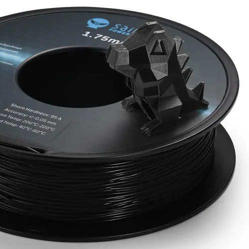 Miniatura 3 de Bobina de filamentos para impresoras 3D SainSmart, 0.06 pulgadas, flexible, TPU, 1,7 libras, Negro, 1
