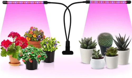 Miniatura 15 de iPower Luz LED de crecimiento con espectro completo para plantas de interior, cuello de cisne ajustable, 5 niveles regulables, 3 modos de Blanco