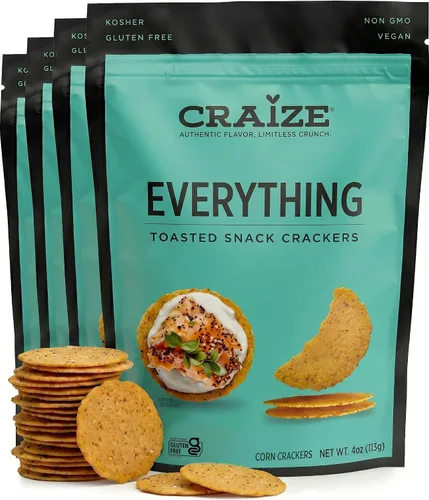 Miniatura 9 de Craize Everything Crisps - Galletas de maíz tostadas sin gluten, veganas, kosher, paquete de 3, 4 onzas cada una