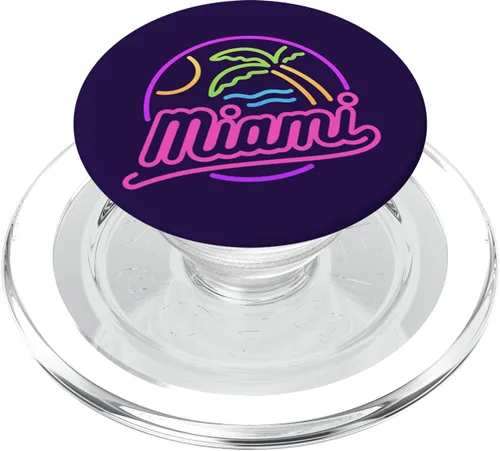 Miniatura 7 de Miami, Miami Beach Florida USA Graphic Gift PopSockets Grip and Stand para teléfonos y tabletas, Negro