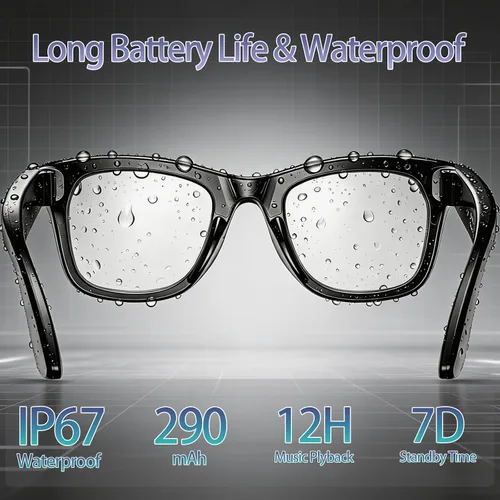 Miniatura 8 de Lentes inteligentes AI con cámara HD de 8 MP para hombres y mujeres, 1080P, para grabación de video, traducción en tiempo real, audio de oído