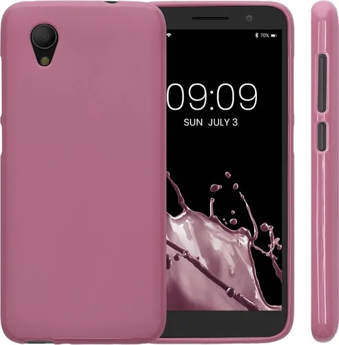 Miniatura 4 de kwmobile Funda compatible con Alcatel 1 (5.0") - Funda protectora de silicona TPU suave y delgada - Rosa oscuro