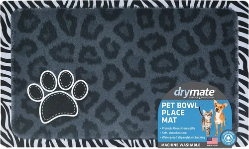 Miniatura 15 de Drymate Mantel individual con tazón para mascotas, tapete de alimentación para perros y gatos, tela absorbente, respaldo impermeable, Madera
