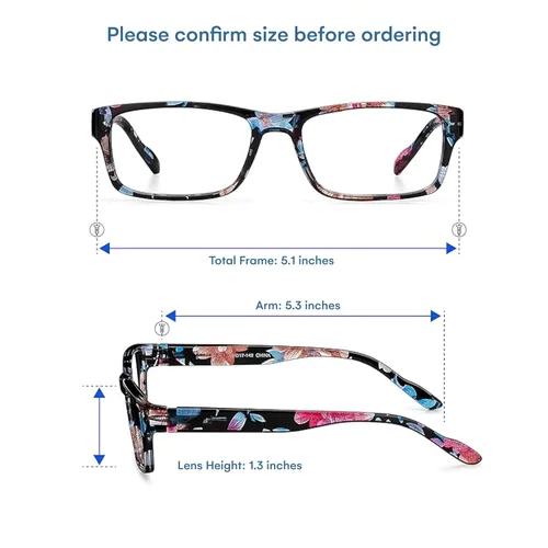 Miniatura 5 de Readerest - lentes de lectura con bloqueo de luz azul (floral, aumento de 0.00)