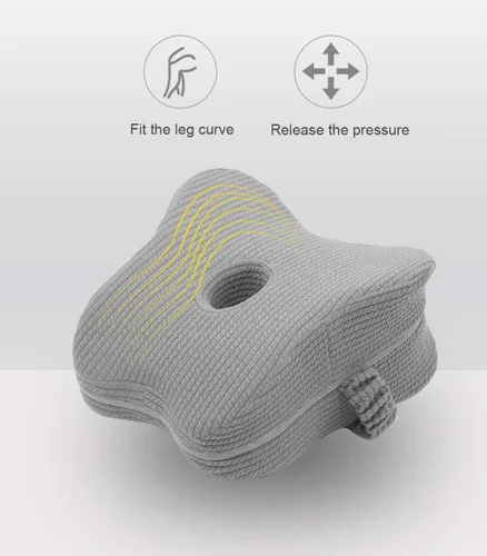 Miniatura 6 de Almohada de rodilla mejorada para personas que duermen de lado con correa elástica, almohada de piernas de espuma viscoelástica, ideal