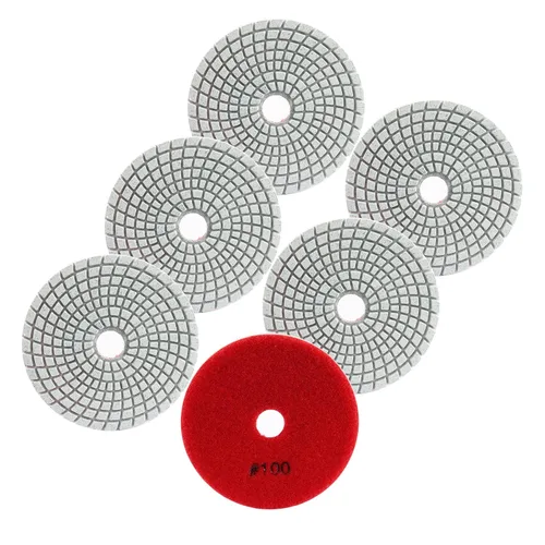 Miniatura 11 de FOCSTOL Almohadillas de pulido húmedo de diamante – Kit de pulido de grano 50 de 4 pulgadas (3.937 in) para granito mármol piedra artificial cuarzo