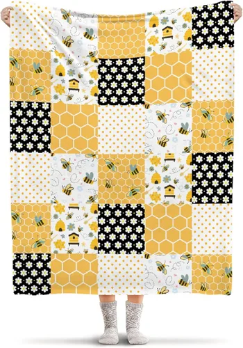 Manta de franela ligera de abeja, regalos para niñas y mujeres en todas las estaciones, manta para cama, sofá, 30 x 40 pulgadas, para bebé/mascotas