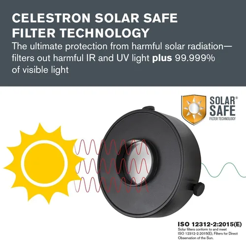 Miniatura 6 de Celestron EclipSmart - Filtro de telescopio de eclipse solar seguro – Cumple con las normas ISO 12312-2:2015 (E) – Funciona con telescopios AZ y EQ