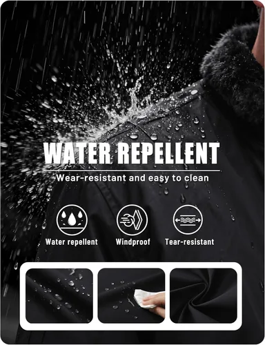 Miniatura 4 de TACVASEN Chaqueta bomber para hombre, chaqueta acolchada de invierno, repelente al agua, resistente al viento, chaqueta acolchada gruesa y cálida