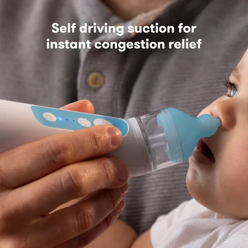 Miniatura 2 de Frida Baby Aspirador Nasal Eléctrico NoseFrida para Bebé, Succionador de Nariz para Bebé y Niño Pequeño, Aspirador Nasal Mejorado para Congestión +