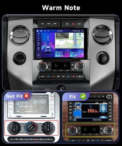 Miniatura 2 de Estéreo de coche 8Core 4G+64G para Ford Expedition 2007-2014 Radio A/C automática con pantalla táctil de 9 pulgadas 1280X720P, Carplay inalámbrico