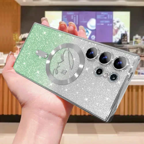 Miniatura 154 de ZONRW - Funda para Samsung Galaxy S22 Ultra magnética, para mujeres y niñas, cubierta trasera suave, lujosa, con corazón de amor, bling, degradado
