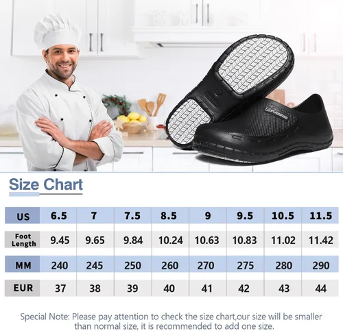 Miniatura 2 de Chef Shoes for Men Zapatos para Cocina Hombres Non Slip Work Shoes Women Clogs Comfortable Nursing Nurse Croc Shoes for Food Service Unisex Indoor