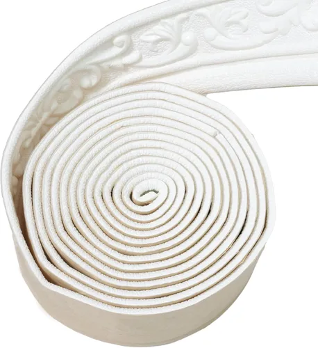 Miniatura 15 de Moldura de espuma autoadhesiva de 90 x 3.1 pulgadas, borde de papel tapiz de moldura de corona, líneas de bordes de pared 3D, base de pared