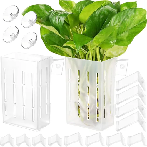 Miniatura 13 de Borlech Soporte de Planta de Acuario Grande Mejorado con Ganchos y Ventosas para Cultivo de Plantas Acuapónicas en Tanque de Peces y Decoraciones