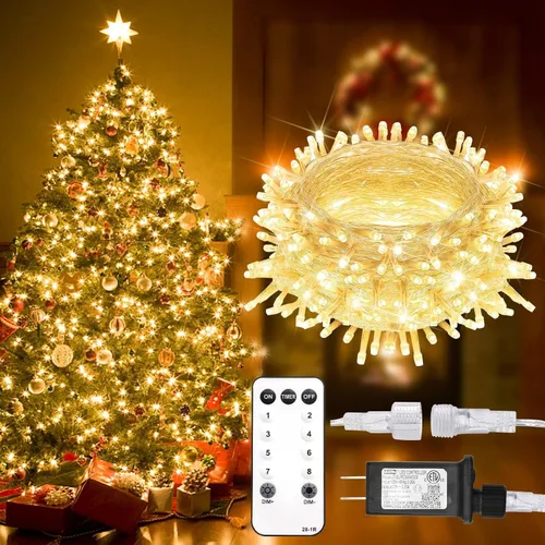Miniatura 19 de suddus - Guirnalda 100 luces led conectable, control remoto, enchufe, impermeable, regulable, cable transparente, exterior, otoño, Halloween, Acción