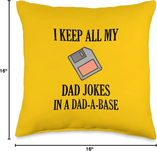 Miniatura 4 de Sailor Nostalgia Gifts I Keep Jokes in A Dad-A-Base - Almohada divertida de regalo para padre, 16 x 16 pulgadas, multicolor