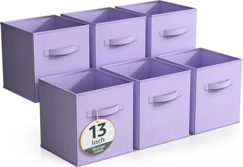 Miniatura 25 de Sorbus - Contenedores de almacenamiento de 11 pulgadas, cestas plegables de tela para organizar despensa, armario, estante, caja de juguetes, cubo