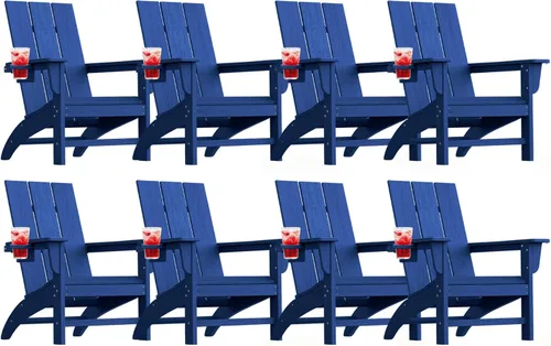 Miniatura 46 de Silla Adirondack moderna, sillas de patio de plástico HDPE para todo tipo de clima, silla para hoguera, sillas de césped al aire libre para terraza