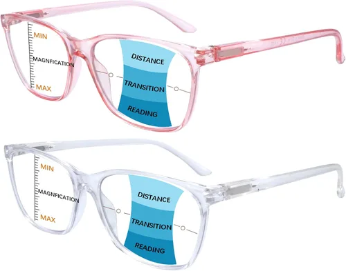 Miniatura 10 de COJWIS Progressive Multifocus Reading Glasses Blue Light Blocking,Spring Hinge Readers for Women Men
