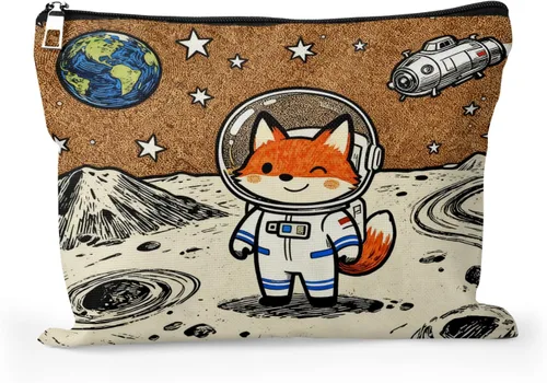 Miniatura 21 de Cafl Bolsa de maquillaje para mujeres y niñas, organizador de viaje portátil de gran capacidad, 10 x 8 pulgadas, Par de mirlo posado en ramas