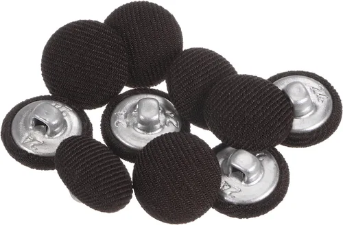 Miniatura 6 de HARFINGTON 10 botones de tela de 24L cubiertos de tela de 0.59 pulgadas, vástago de metal, botones de costura redondos para trajes, blusas de Azul