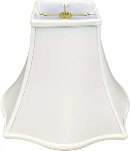 Royal Designs, Inc. Pantalla para lámpara Royal Designs, diseño de campana, base cuadrada exterior, 7 x 16 x 12.25, blanco (BS-702-16WH)