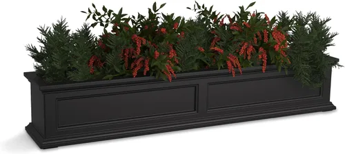 Miniatura 14 de Mayne Fairfield - Maceta con ventana de 2 pies, con riego automático, resistente a la intemperie para flores, diseño duradero para uso en Negro