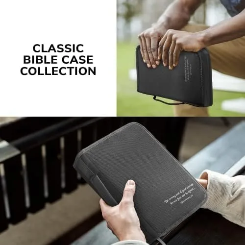Miniatura 5 de DEHITE Funda para la Biblia para mujeres y hombres, bolsa de transporte prémium para la Biblia con ranuras para bolígrafos, disponible en tamaños