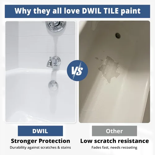 Miniatura 2 de DWIL Kit de pintura para bañera, bañera y azulejos con herramientas, pintura blanca para bañera a base de agua y bajo olor, fácil de usar para Blanco