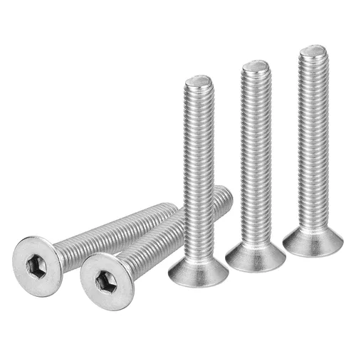 Miniatura 31 de DTGN Tornillos de cabeza plana M3-0.020 x 1.378 in, paquete de 50 tornillos de cabeza plana de acero inoxidable 304, rosca completa, pernos