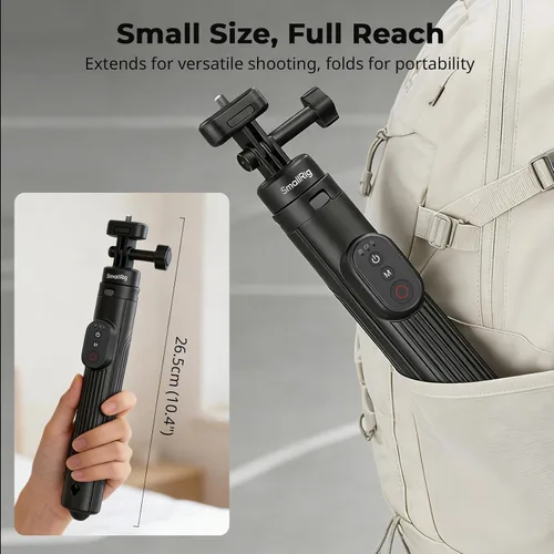 Miniatura 5 de SmallRig Trípode para selfie stick de 59 pulgadas con control remoto y abrazadera para teléfono, soporte de trípode extensible para DJI Osmo Action