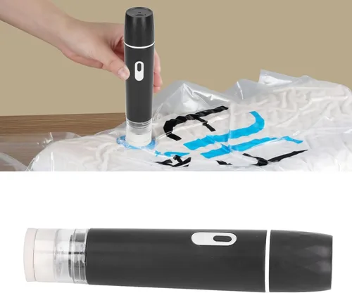 Miniatura 7 de Sellador al vacío portátil inalámbrico eléctrico para almacenamiento de alimentos y ropa, color negro