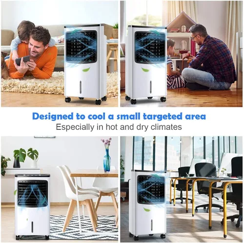 Miniatura 3 de Enfriador de aire evaporativo de 29 pulgadas, enfriador de aire oscilante ancho 3 en 1 con humidificador, control remoto, 2 paquetes de hielo