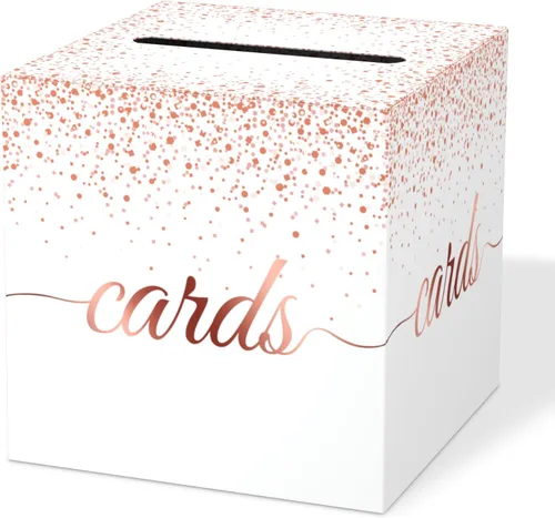 Miniatura 17 de WNINK Caja de tarjetas negra, caja de recepción de tarjetas de regalo para graduaciones, fiestas de cumpleaños, recepciones de boda, despedidas
