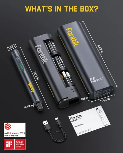 Miniatura 9 de Fanttik F2 Master - Mini kit de herramientas rotativas inalámbricas, motor NeoPulse, 5 velocidades, 25000 RPM, cubo Revostor, 35 accesorios