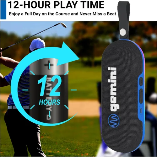 Miniatura 4 de Gemini - Altavoz Bluetooth magnético para carrito de golf, inalámbrico portátil, soporte magnético fuerte, batería de 12 horas, IPX6 impermeable