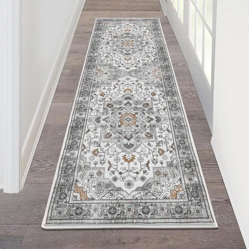 Miniatura 103 de HEBE Alfombra Pasillo 2'x10' Lavable Vintage Desgastada Alfombras de Área Antideslizante Alfombra de Lavandería Boho Alfombras de Piso para Pasillos