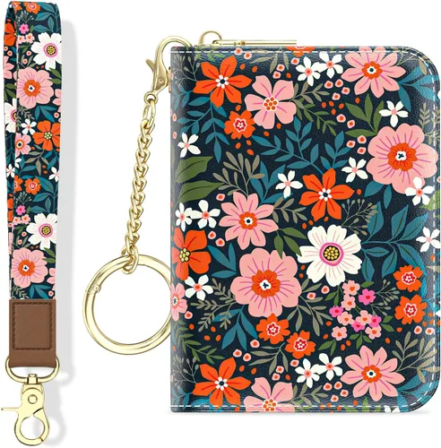 Miniatura 14 de Aiawoxc - Tarjetero para Tarjetas de Crédito para Mujer, Pequeño Organizador de Tarjetas de Negocios de Cuero Delgado con RFID, Cremallera