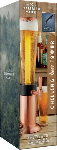 Miniatura 9 de Hammer + Axe Dispensador de bebidas – Dispensador de bebidas de fiesta de 88 onzas con tubo de hielo y grifo, fuente de bebidas para cerveza, agua