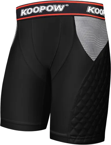 KOOPOW - Pantalones cortos acolchados deslizantes para adultos, hombres, con almohadillas deslizantes para béisbol, fútbol, lacrosse, hockey