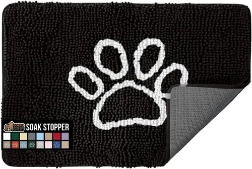 Miniatura 93 de GORILLA GRIP SOAKSTOPPER - Tapete para puerta de perro, 30 x 20 pulgadas, lavable a máquina, absorbente, captura la humedad, barro, suciedad, Negro