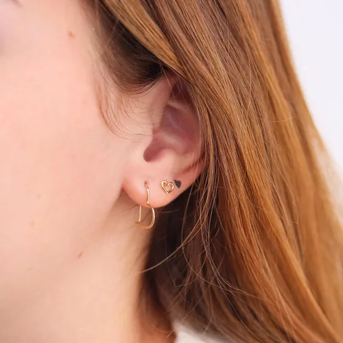 Miniatura 22 de Aretes de aro finos martillados, elegantes plata esterlina geométrica sólida, relleno de oro y relleno de oro rosa; para mujer por Lotus Stone