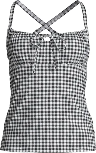 Miniatura 5 de Lands' End Traje de baño tankini resistente al cloro para mujer con tirantes ajustables, NegroCuadros blancos, 10