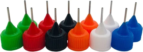 Miniatura 4 de 12 botellas aplicadoras de punta de precisión, 6 piezas de 1 onza y 6 botellas de pegamento translúcido de 0.5 onzas, con 2 mini embudo