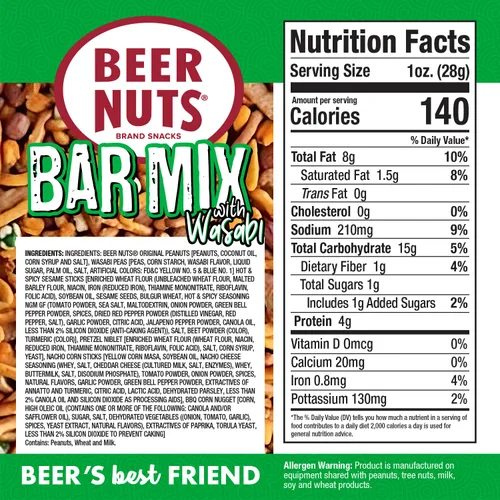 Miniatura 2 de BEER NUTS Original Bar Mix - Pretzels, Cheese Stix, Sesame Stix, Insane Grain - Bolsa resellable de 20 onzas (paquete de 2)