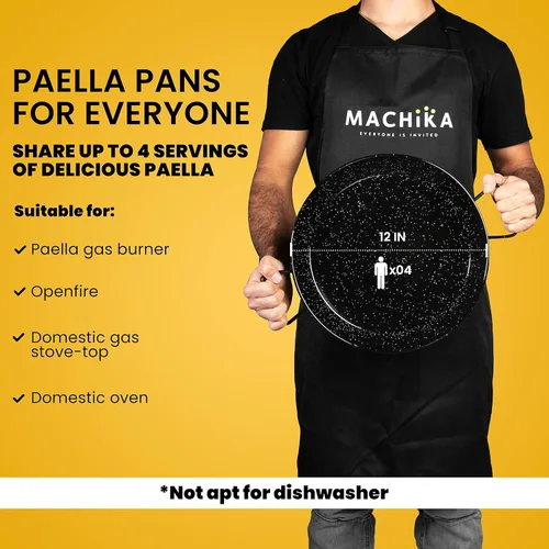 Miniatura 4 de Machika Paellera Esmaltada Paellera Sartén para Recetas de Paella y Arroz Perfecta para Interior y Exterior Fácil Limpieza Recubrimiento