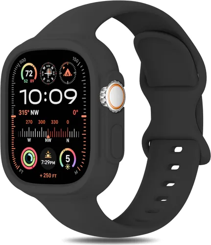 Miniatura 33 de Keebowz Funda Protectora de Silicona Compatible con Apple Watch de 38mm 40mm 41mm 42mm 44mm 45mm 46mm 49mm, Mujeres y Hombres, Correa Deportiva